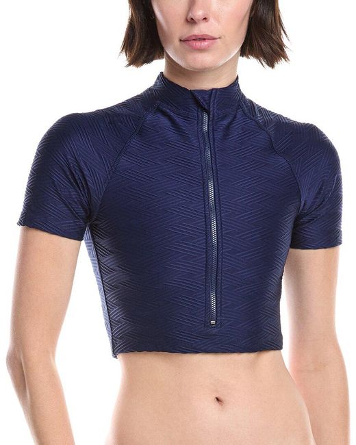 Shoshanna Blue Rashguard Swim Top