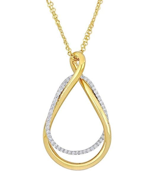 Rina Limor Metallic 14k Two-tone 0.80 Ct. Tw. Diamond Interlocking Pendant Necklace