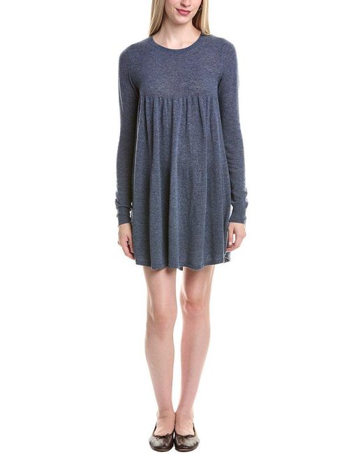 Autumn Cashmere Blue Babydoll Cashmere Mini Dress