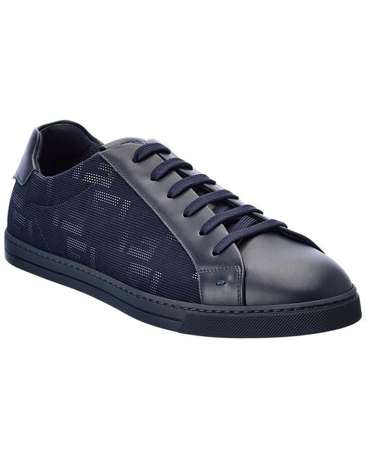 Fendi Ff Leather Sneaker in Black for 