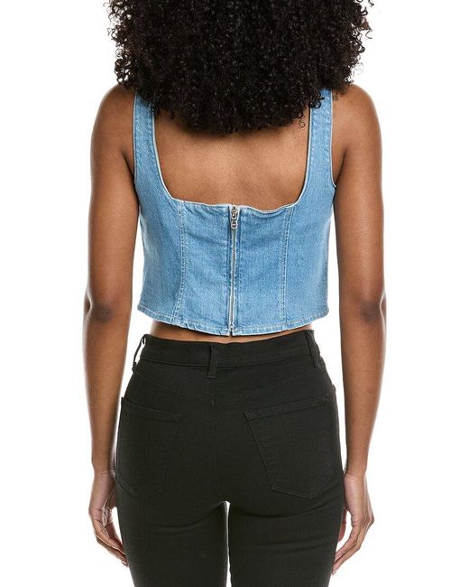 L'Agence Blue Saga Button Front Tank