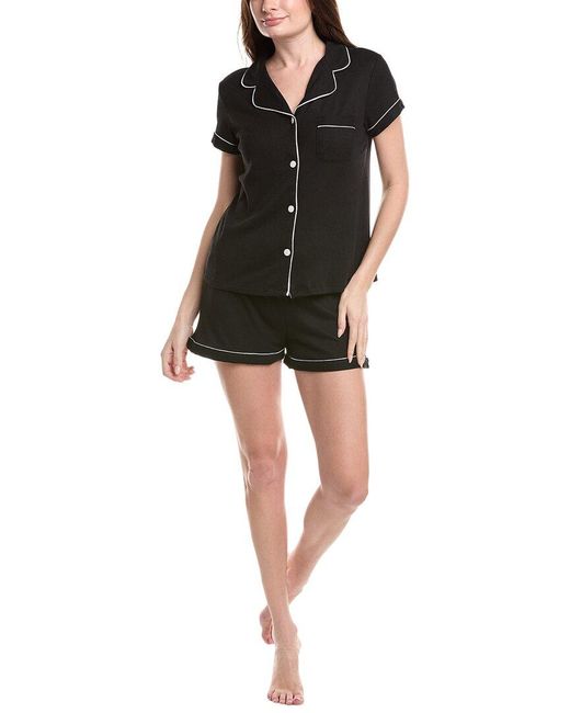 Tart Collections Black 2Pc Ginnie Pajama Short Set