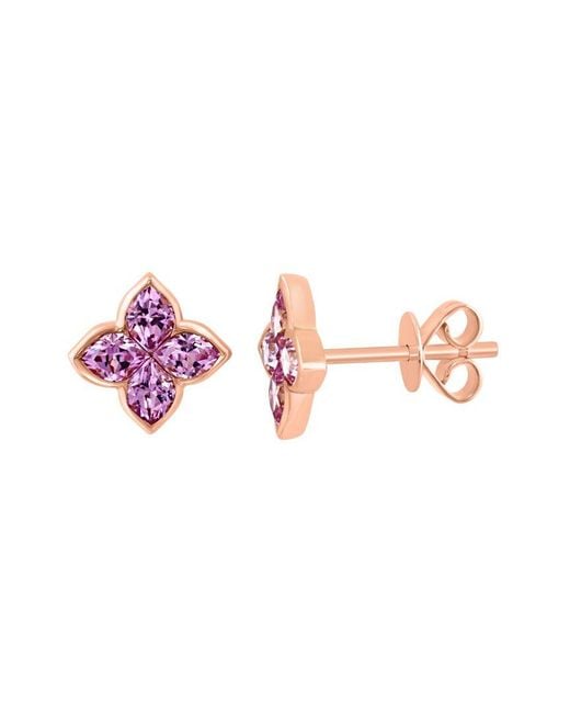 Effy Fine Jewelry Pink 14K Rose 1.06 Ct. Tw. Sapphire Earrings