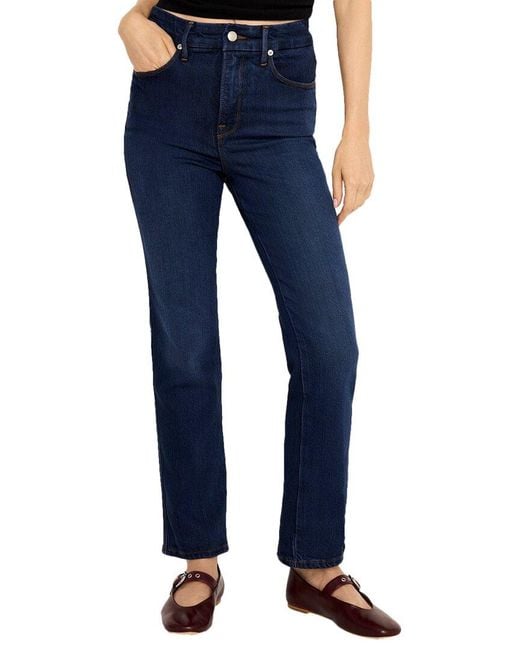GOOD AMERICAN Blue Good Curve Straight Jean
