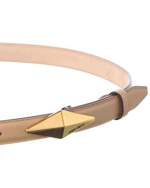 Jimmy Choo White Diamond Clasp Leather Belt