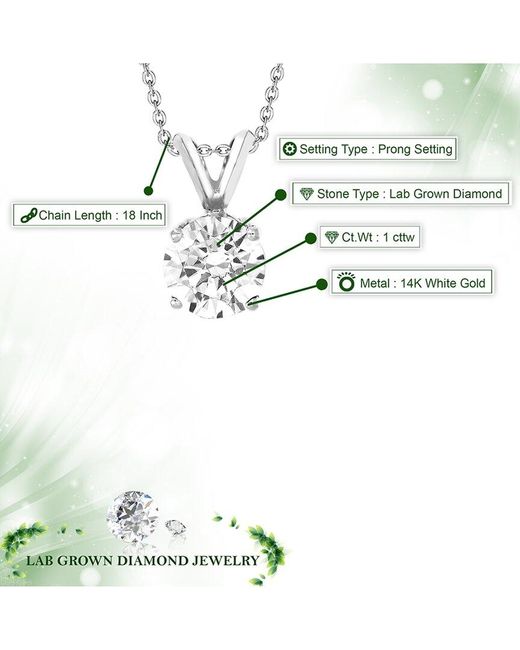 Amairah Metallic 14K 1.00 Ct. Tw. Lab Grown Diamond Pendant Necklace