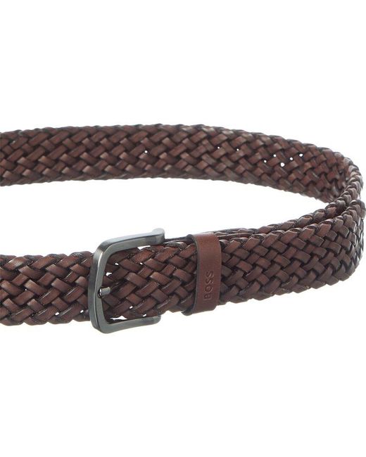 Boss Brown Sash Leather Belt for men