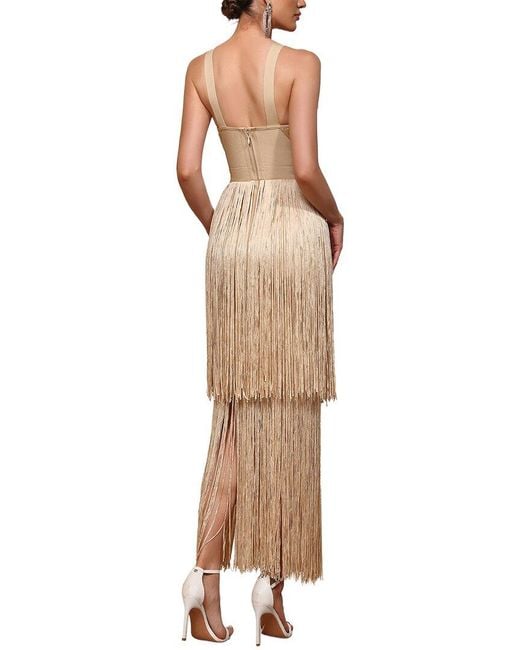 Dilireba Natural Embellished Maxi Dress