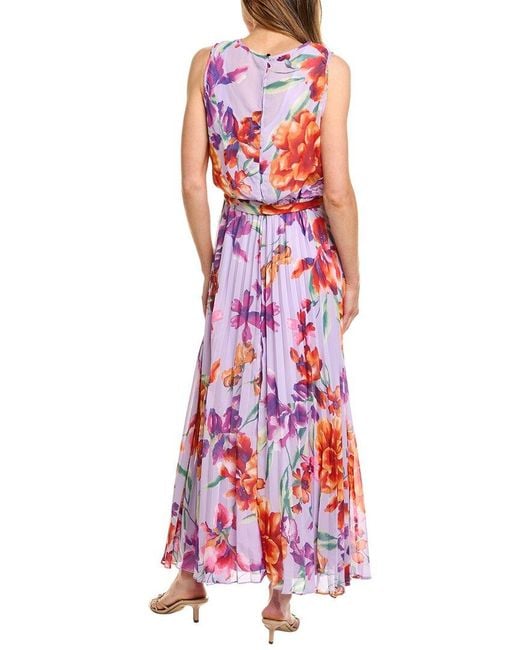 Donna Ricco Red Chiffon Maxi Dress