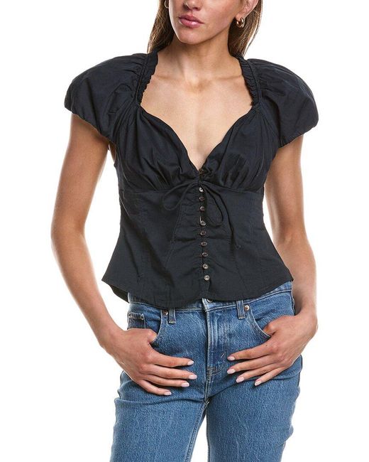 Free People Black Summer Blouse