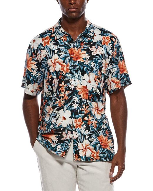 Tommy Bahama Blue Midnight Blooms Silk Shirt for men