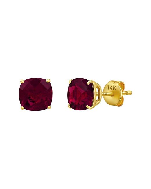 MaxColor Purple 14K 2.10 Ct. Tw. Lab-Grown Created Ruby Stud Earrings