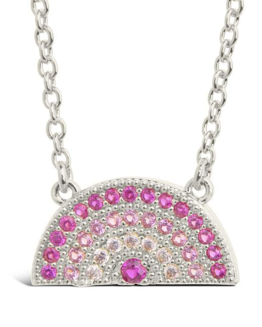 Sterling Forever Multicolor Cz Pendant Necklace