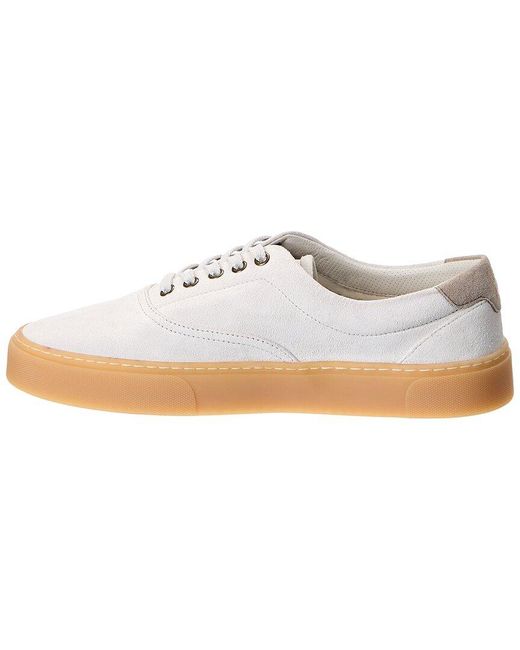 Brunello Cucinelli White Suede Sneaker for men