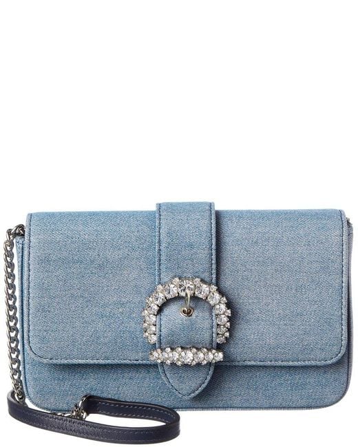 Jimmy Choo Blue Cheri Denim Wallet On Chain