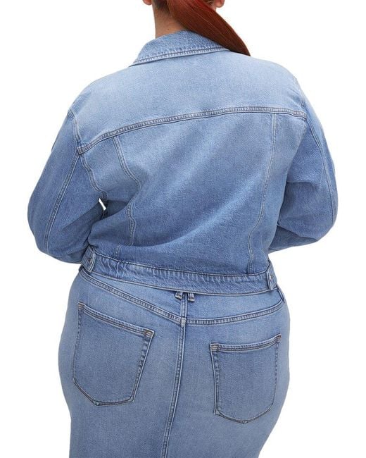 GOOD AMERICAN Blue Committed Denim Jacket