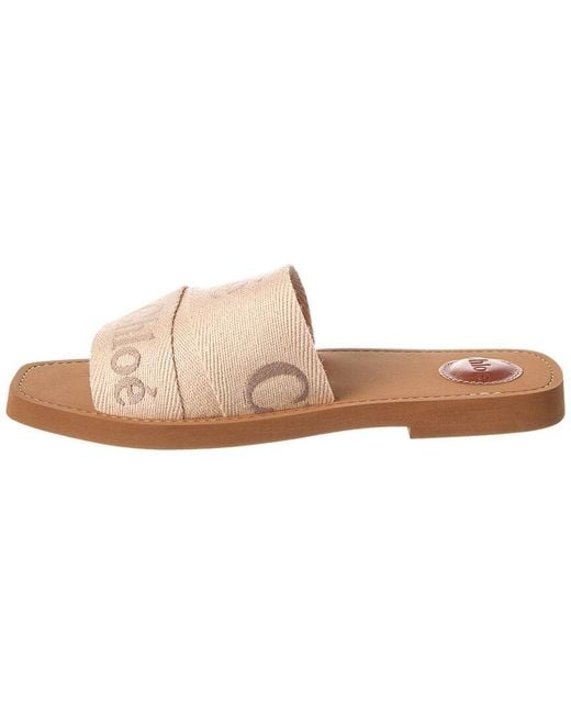 Chloé Multicolor Woody Logo Canvas Slide