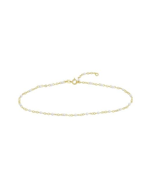 HAWLEY ST White 14K Enamel Anklet