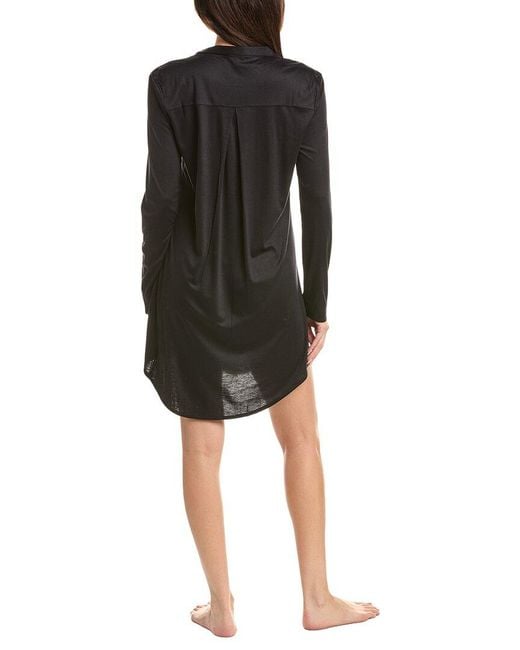 Hanro Black Silk-Blend Sleep Shirt