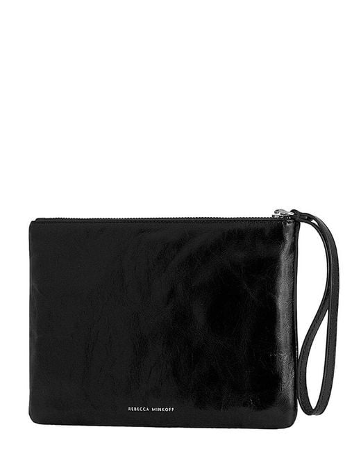 Rebecca Minkoff Black Regal Leather Wristlet
