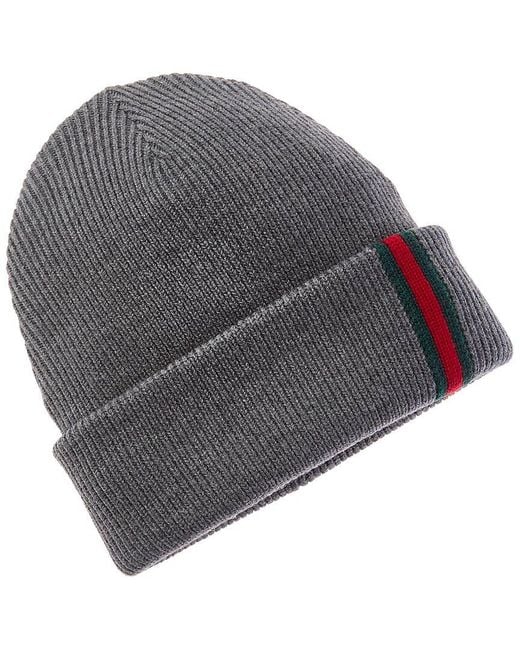 Gucci Gray Wool Beanie for men