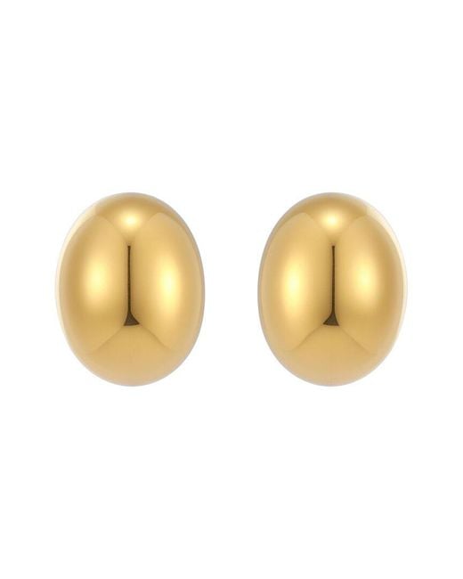 Adornia Metallic 18K Plated Stainless Steel Tarnish-Resistant Lightweight Crescent Moon Statement Stud Earrings