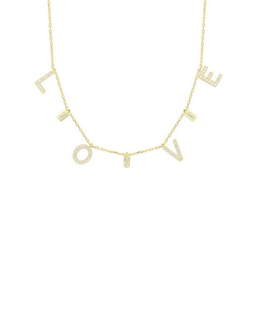 Sphera Milano Metallic 18K Over Cz Love Charm Necklace