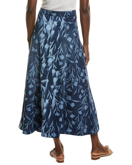 1.STATE Blue Seamed Maxi Denim Skirt