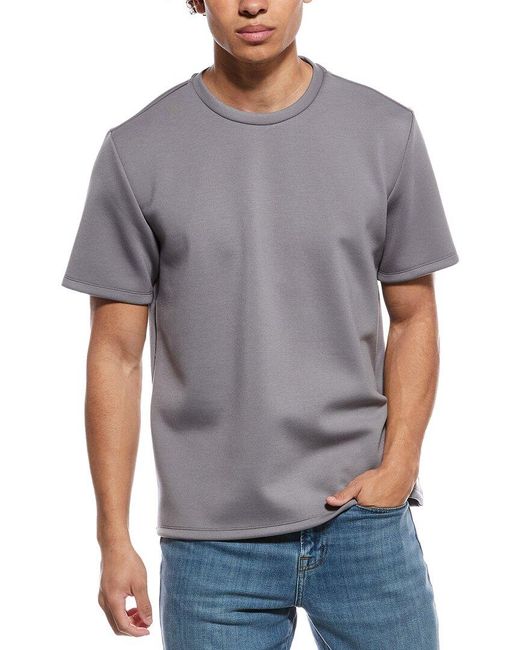 Tahari Gray Interlock Scuba T-Shirt for men
