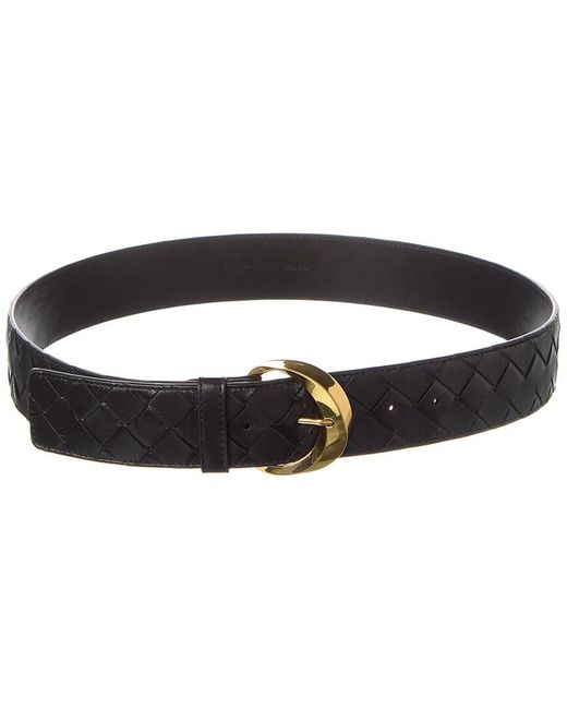 Bottega Veneta Black Essential Twist Intrecciato Leather Belt