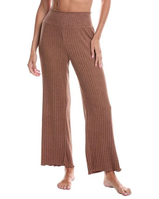 Z Supply Brown Dawn Smocked Rib Pant