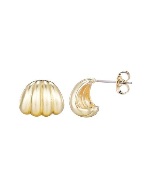 Adornia Metallic 14K Plated Fluted Wrap Around Huggie Earrings