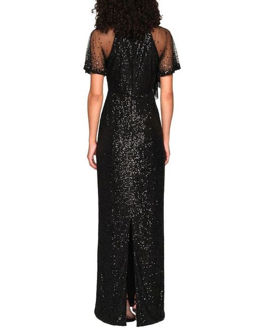 THEIA Black Violette Gown