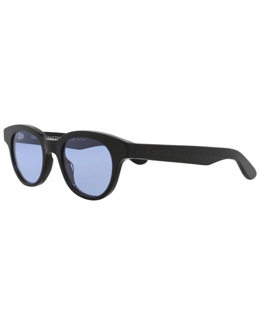 McQueen Blue Am0383S 48Mm Sunglasses