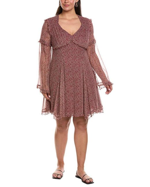 Max Mara Red Weekend Cardato Silk Mini Dress