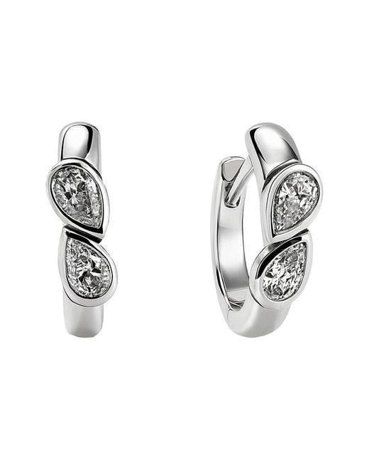 Prince Diamond & Jewelry Metallic 14K 0.72 Ct. Tw. Lab-Grown Diamond Lab-Grown Huggie Earrings