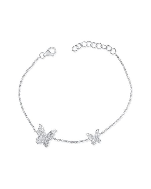 Sabrina Designs White 14k 0.35 Ct. Tw. Diamond Butterfly Bracelet