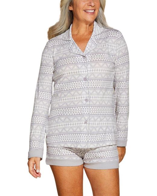 Cosabella Gray Bella Printed 2Pc Top & Boxer Set