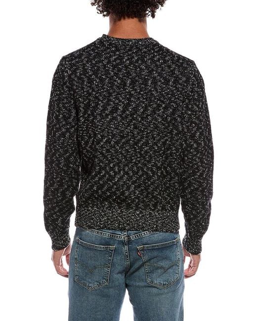 ATM Black Wool-Blend Crewneck Sweater for men