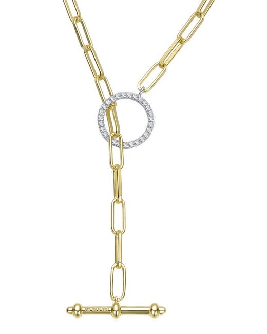 Rachel Glauber Metallic 14K Plated Cz Pendant Necklace