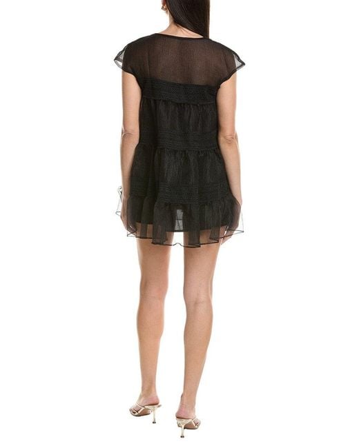 JLuxe Black Solid Short Sleeve Mini Dress