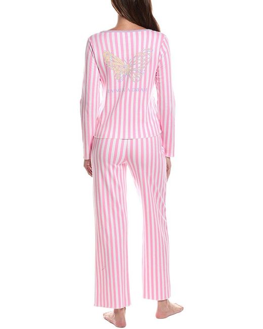 Cozyland by Morgan Lane Pink 2Pc Glinda Striped Pajama Set