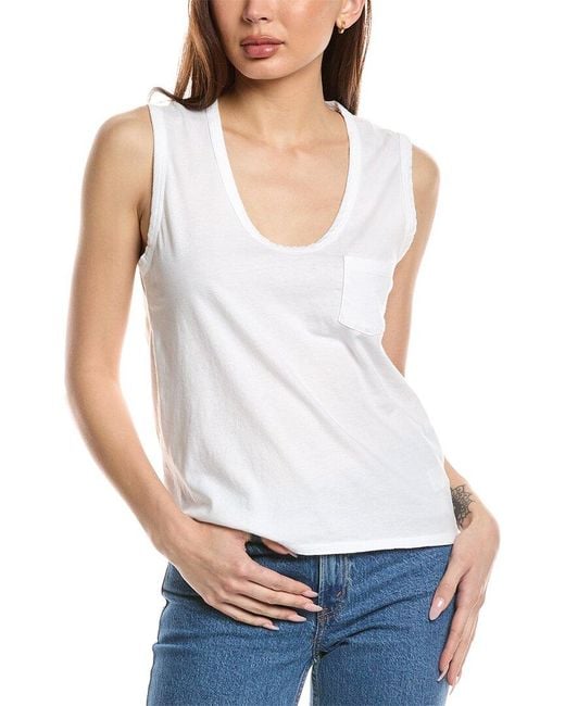 James Perse White Pocket Tank