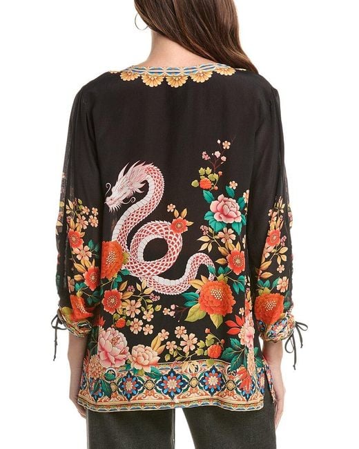 Johnny Was Black Ankah Silk Tunic