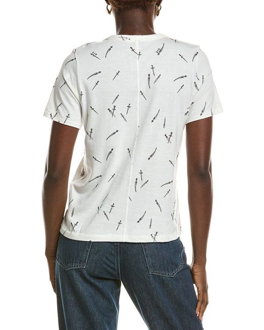Rag & Bone White All Over Dagger T-Shirt
