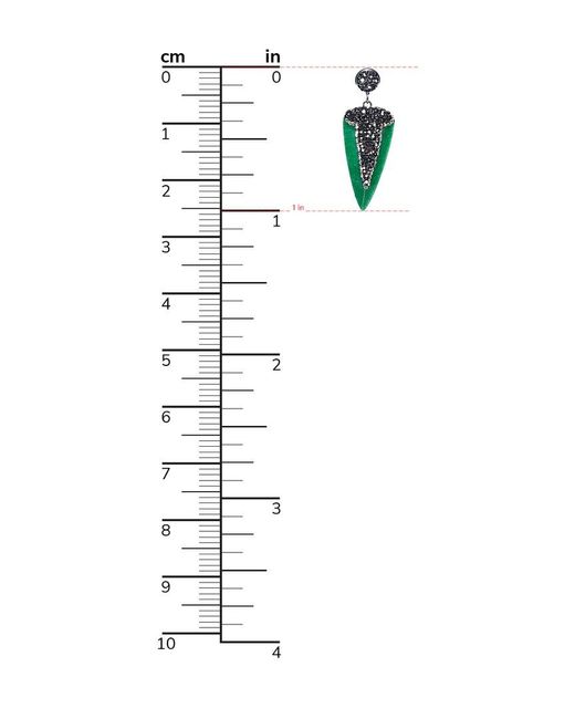Eye Candy LA Fearless Green Dagger Shaped Stone With Pave Crystal Earrings