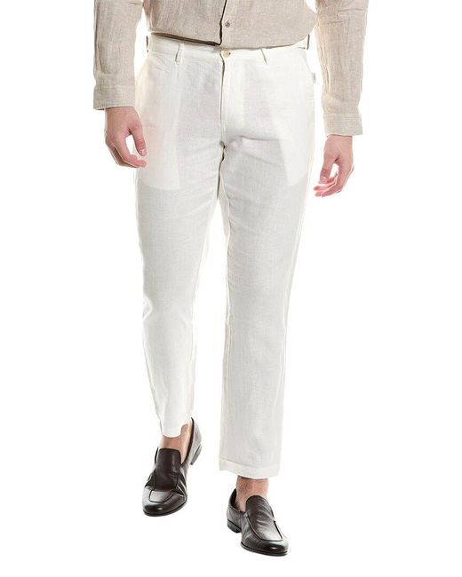 Onia White Linen-blend Trouser for men