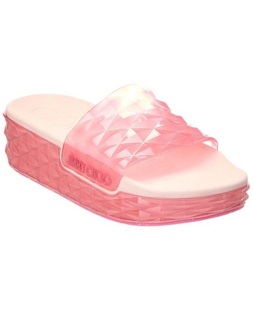 Jimmy Choo Pink Diamond/F Rubber Slide