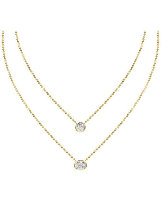 Lab Grown Diamonds Metallic 14K 2.53 Ct. Tw. Lab-Grown Diamond Necklace