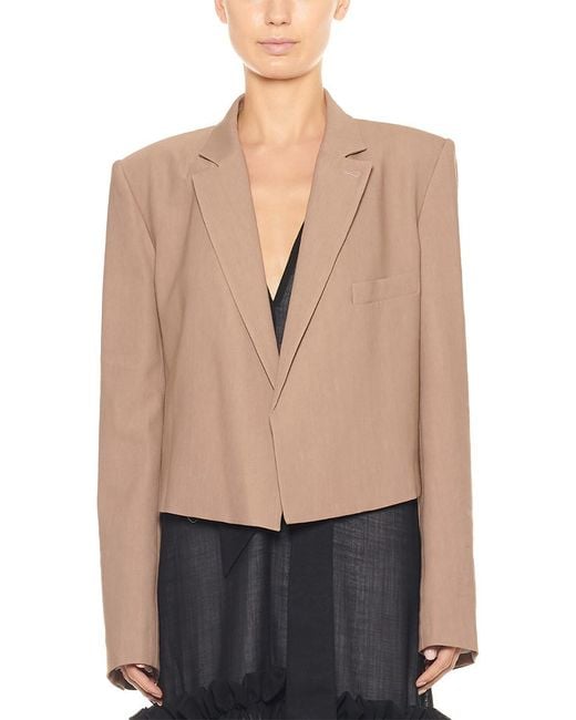 Tibi Natural Suiting Cropped Jacket